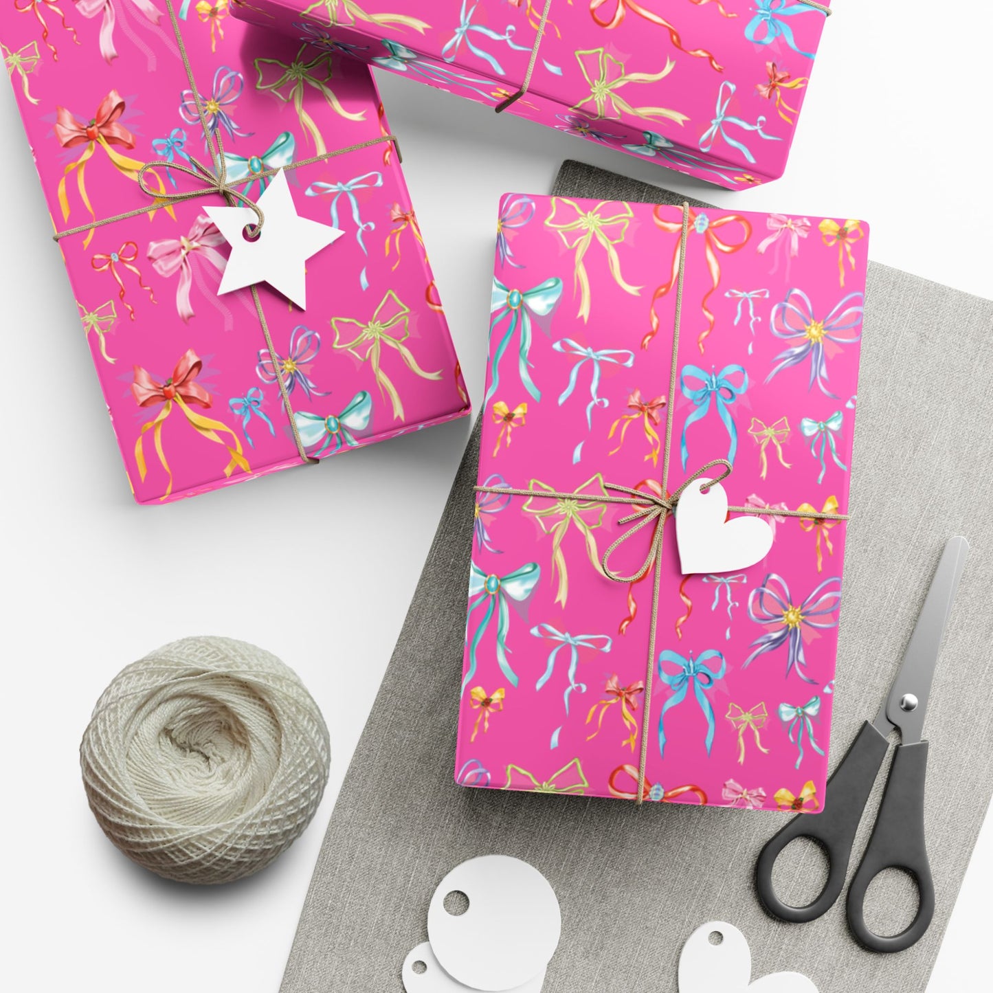 Bibbidi Bobbidi Bow, Princess Bows, Pink Background - Gift Wrap Papers