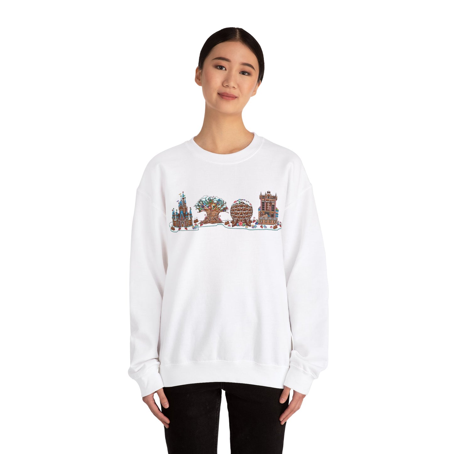 Gingerbread Park Icons - Adult Crewneck Sweatshirt