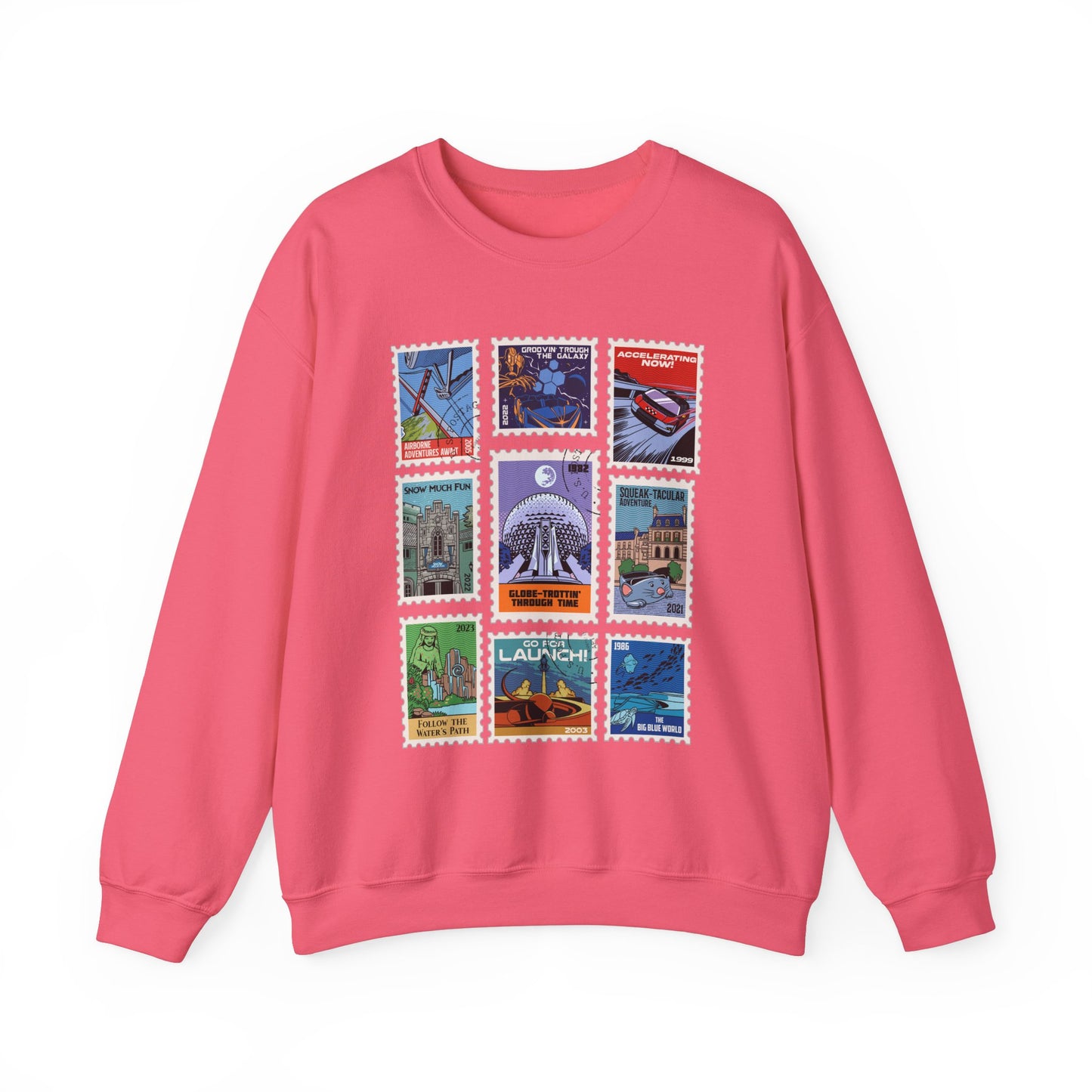 EPCOT Vintage Stamps - Adult Crewneck Sweatshirt