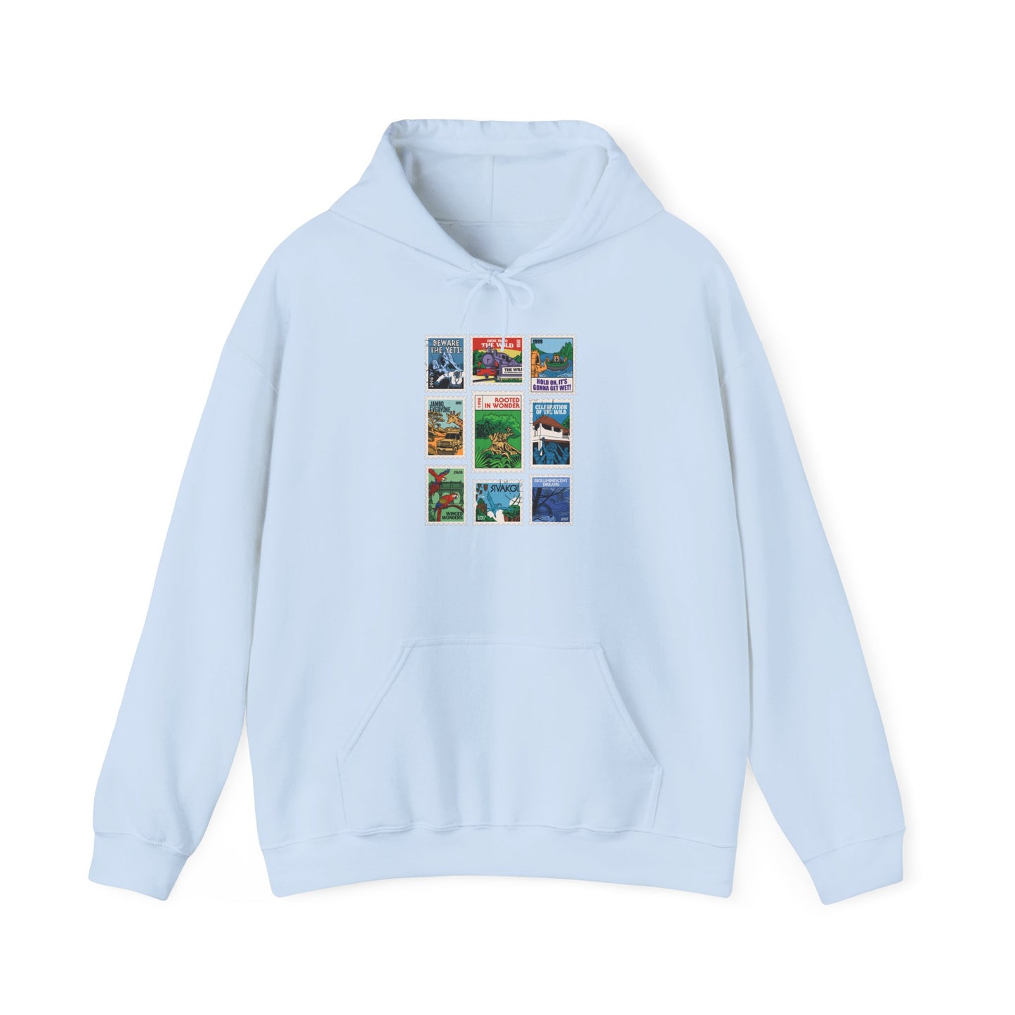 Animal Kingdom Vintage Stamps - Adult Hoodie Sweatshirt