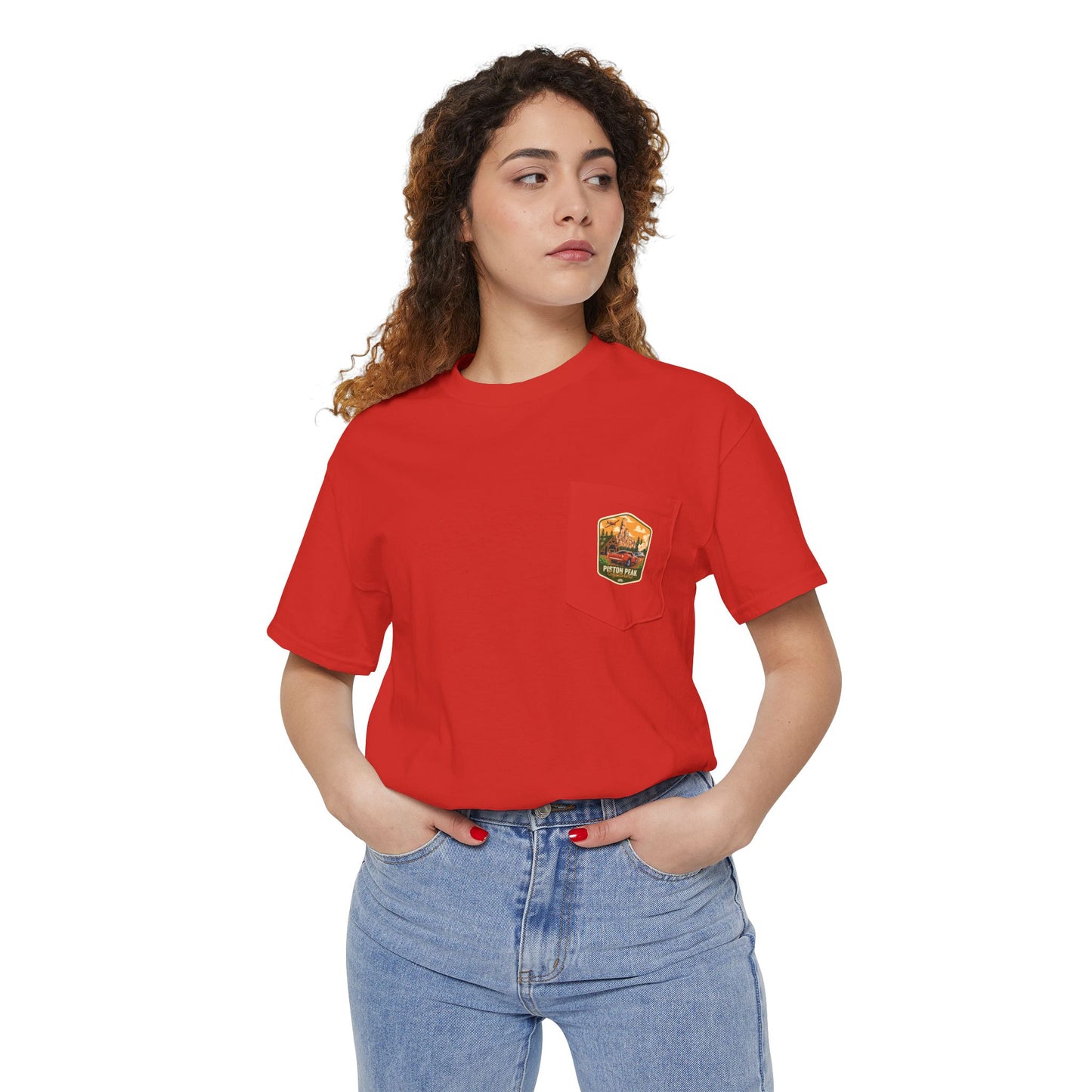 Piston Peak - Unisex Heavy Cotton Pocket Tee