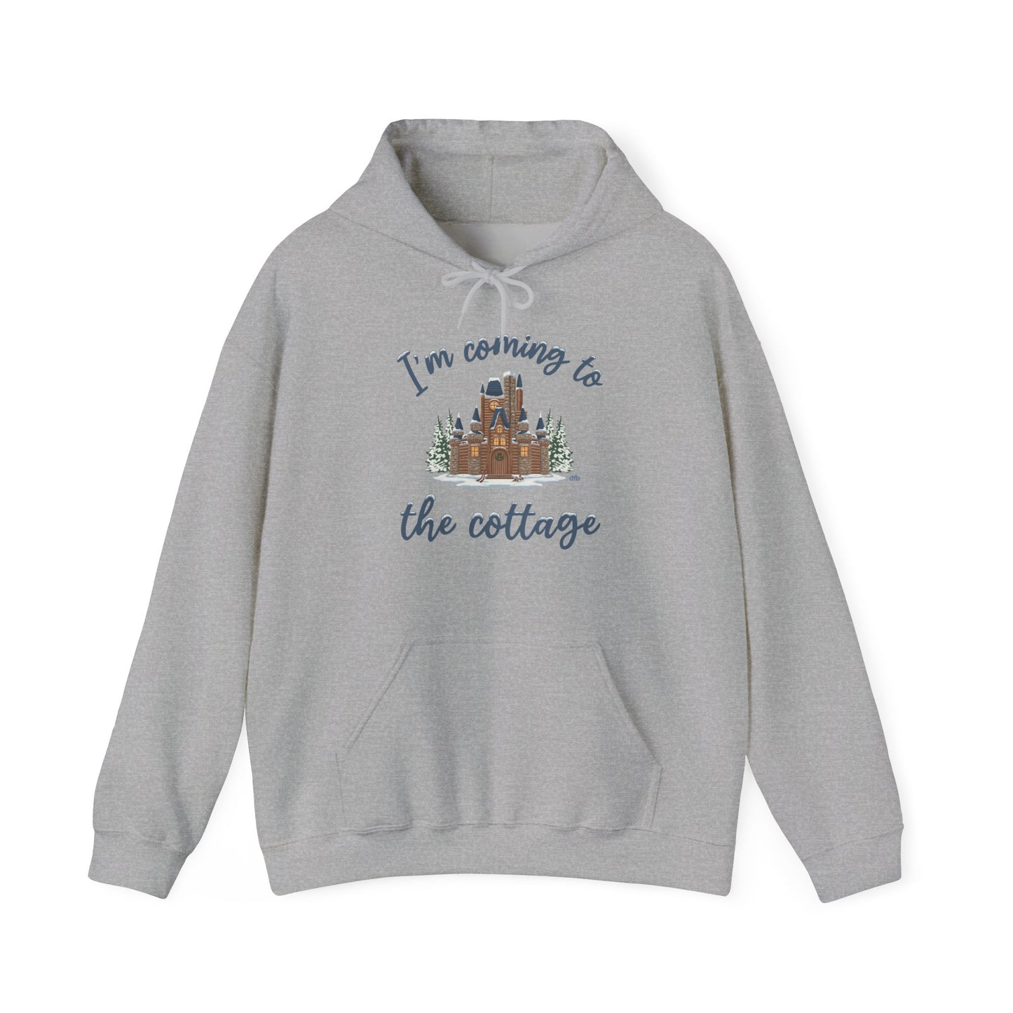 Snowy Cabin Castle, I'm Coming to the Cottage -  Adult Hoodie Sweatshirt