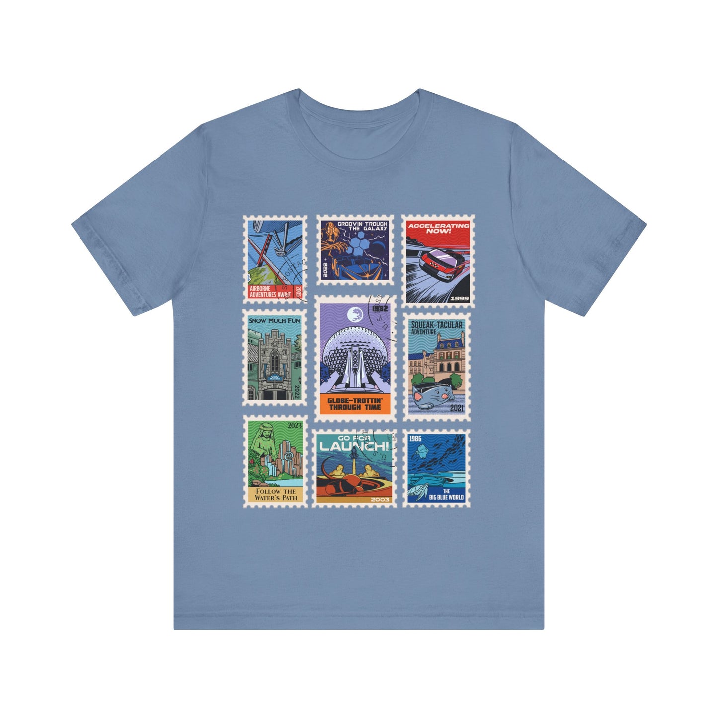 EPCOT Vintage Stamps - Adult Tee Shirt