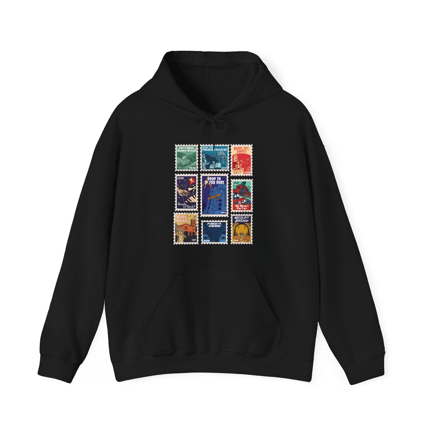 Hollywood Studios Vintage Stamps - Adult Hoodie Sweatshirt