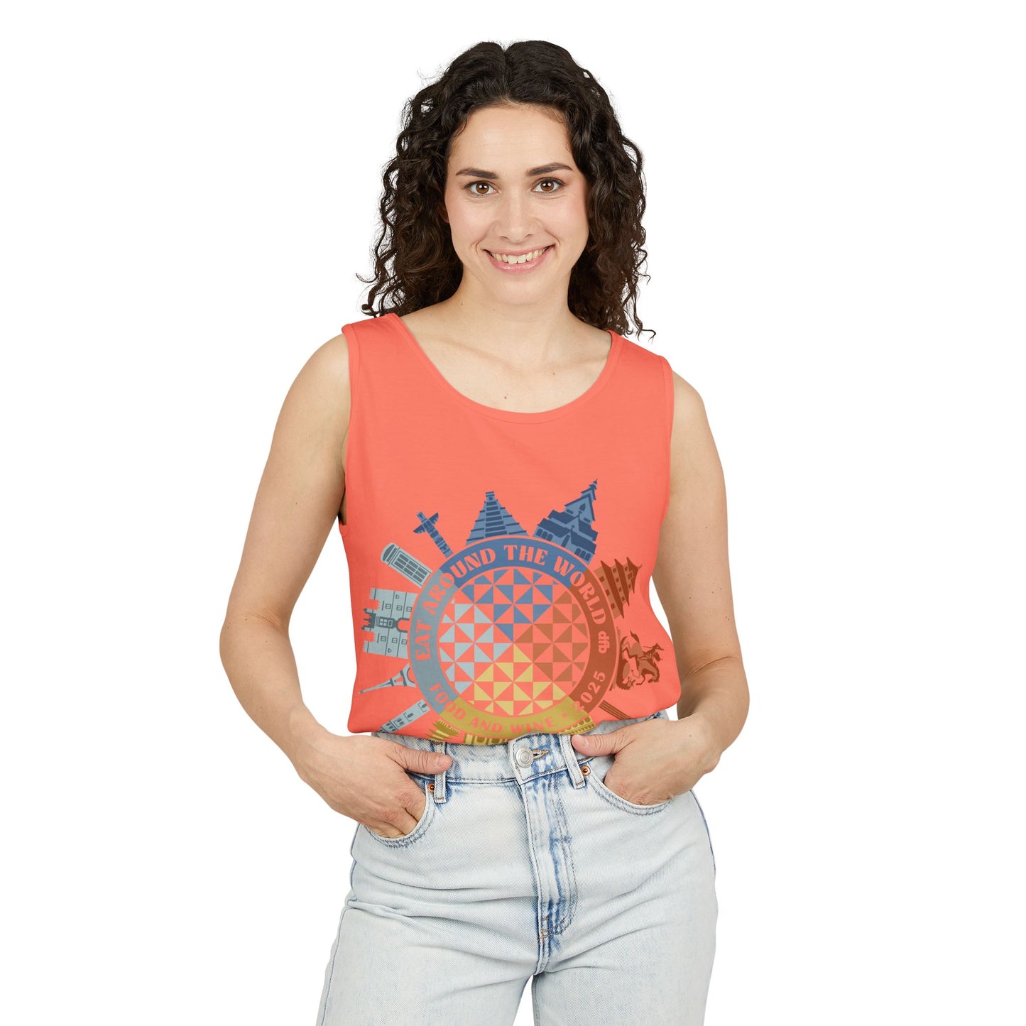Food & Wine Compass - Unisex Garment-Dyed Tank Top
