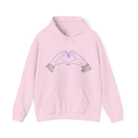 Heart Hands Friendship Bracelet - Adult Hoodie Sweatshirt