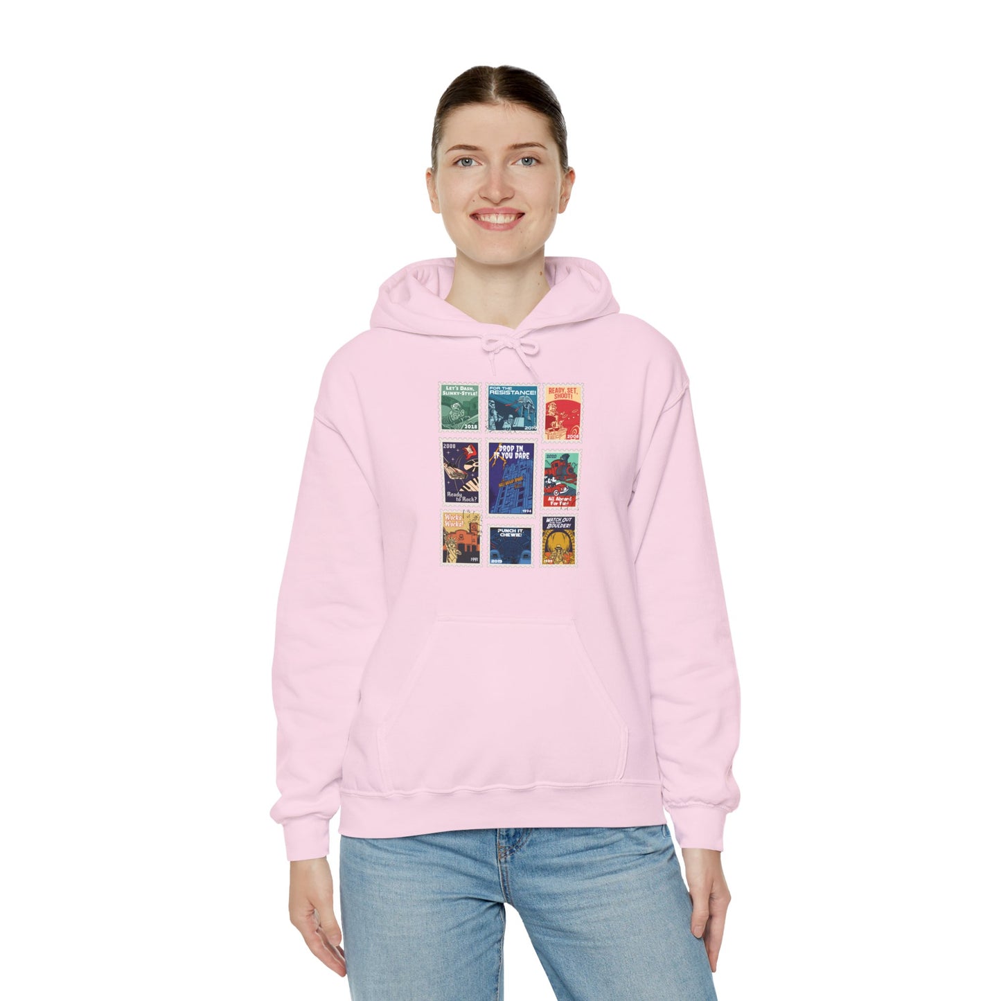 Hollywood Studios Vintage Stamps - Adult Hoodie Sweatshirt