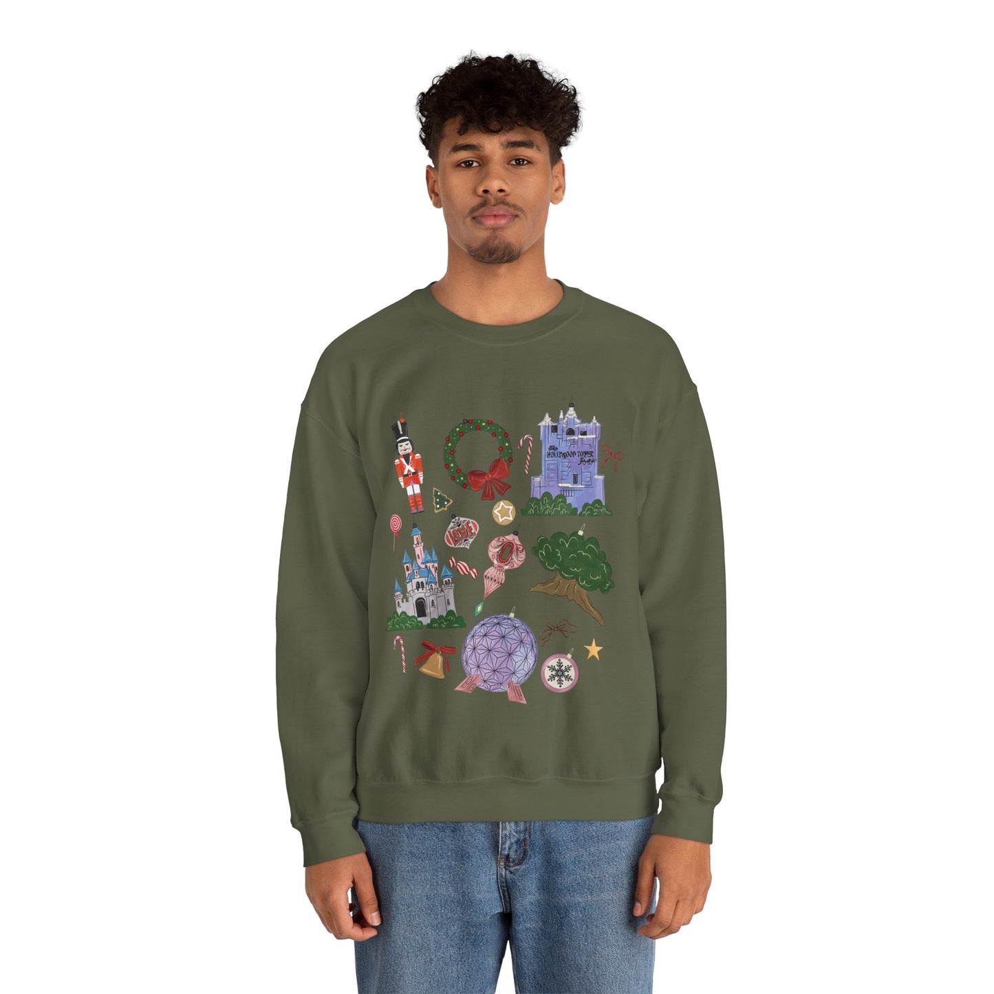 Park Icons Vintage Ornaments - Adult Crewneck Sweatshirt