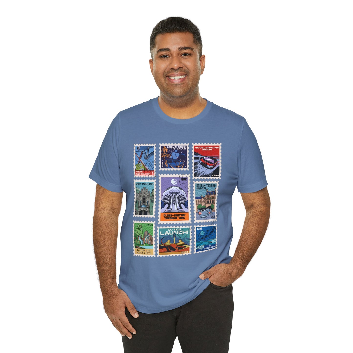 EPCOT Vintage Stamps - Adult Tee Shirt