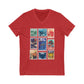 Hollywood Studios Vintage Stamps - Short Sleeve V-Neck Tee