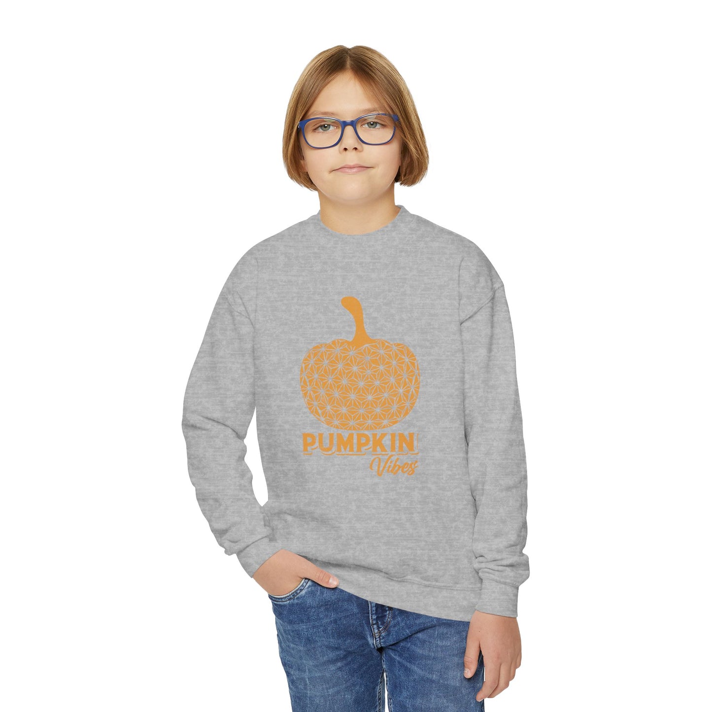 Pumpkin Vibes EPCOT Spaceship Earth Youth Crewneck Sweatshirt