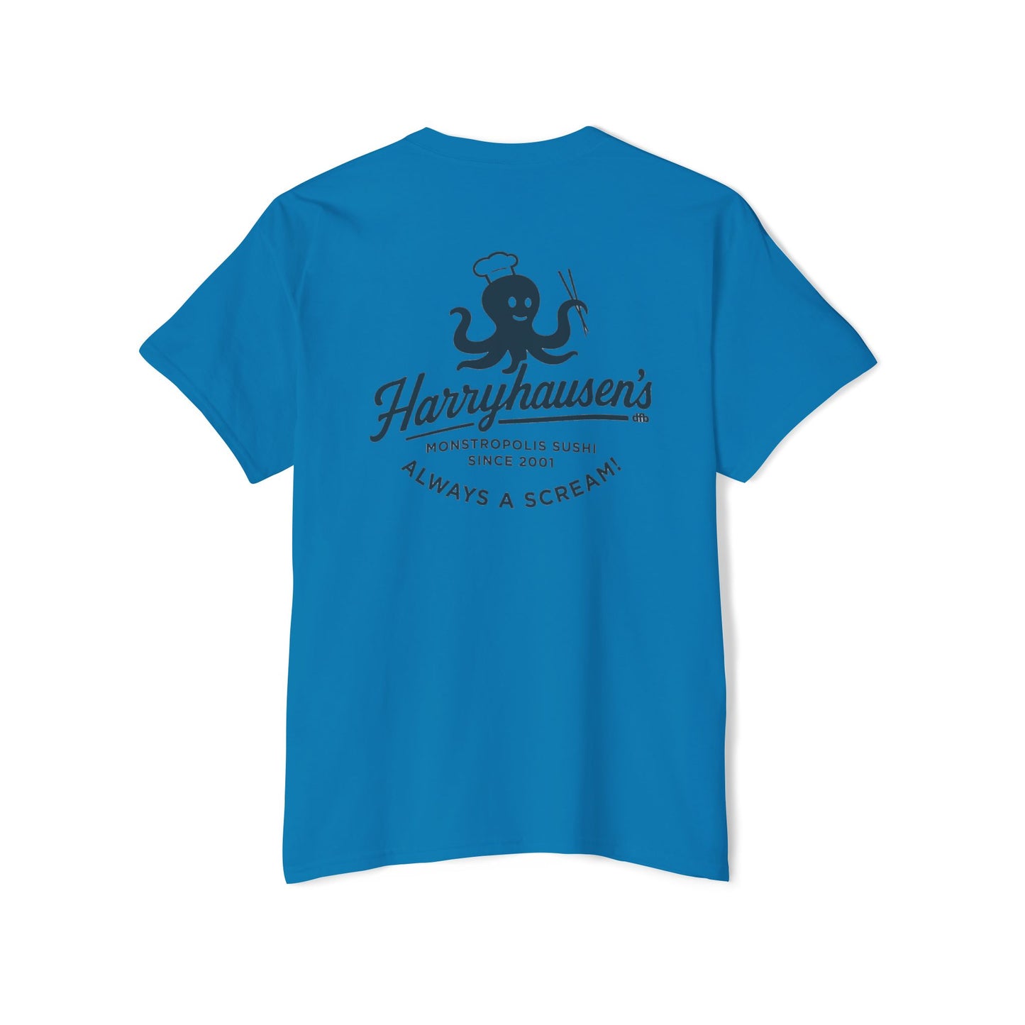 Harryhausen's - Front & Back w/ Pocket - Unisex Heavy Cotton Pocket Tee