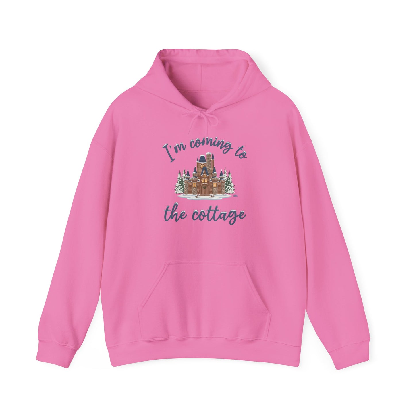 Snowy Cabin Castle, I'm Coming to the Cottage -  Adult Hoodie Sweatshirt