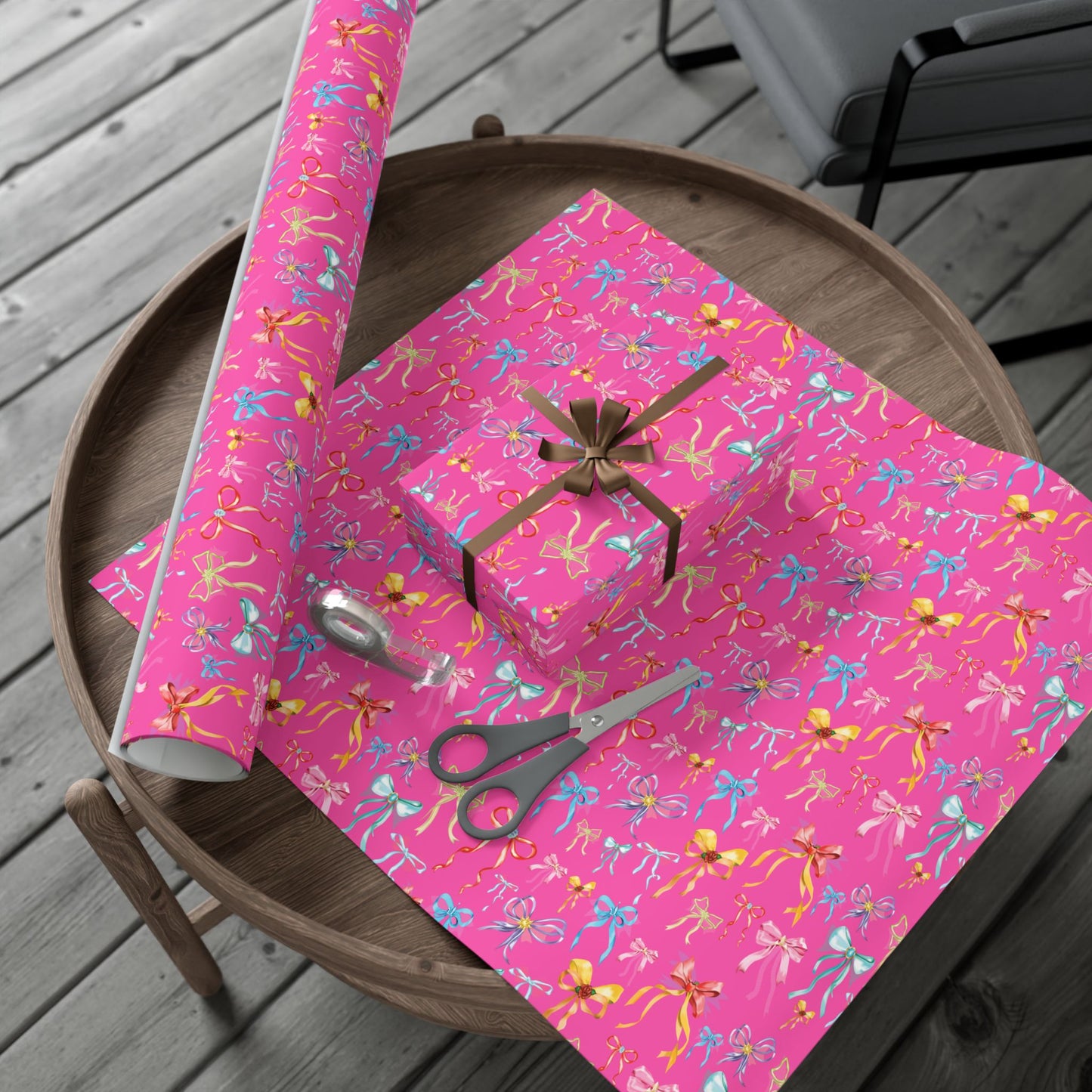 Bibbidi Bobbidi Bow, Princess Bows, Pink Background - Gift Wrap Papers