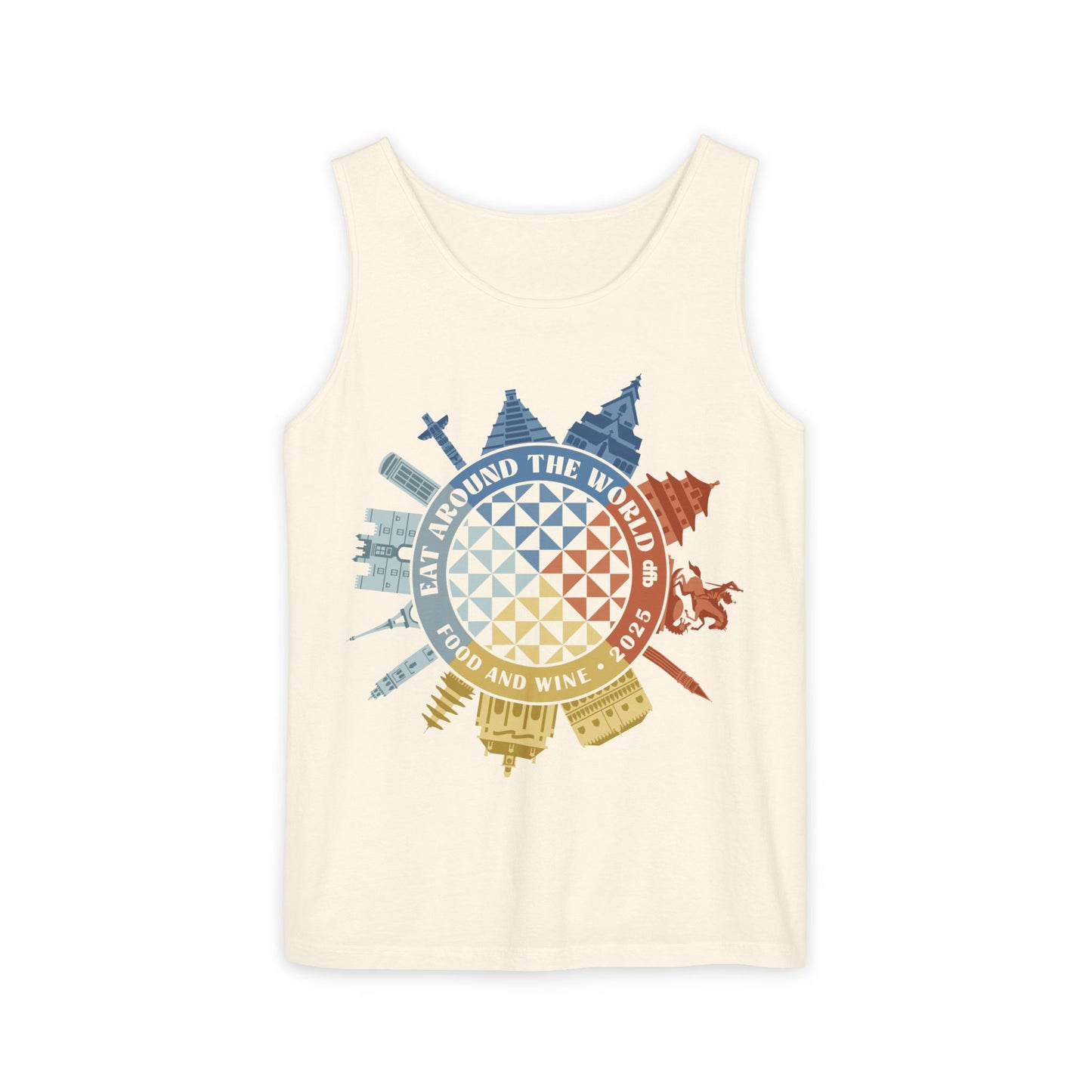 Food & Wine Compass - Unisex Garment-Dyed Tank Top