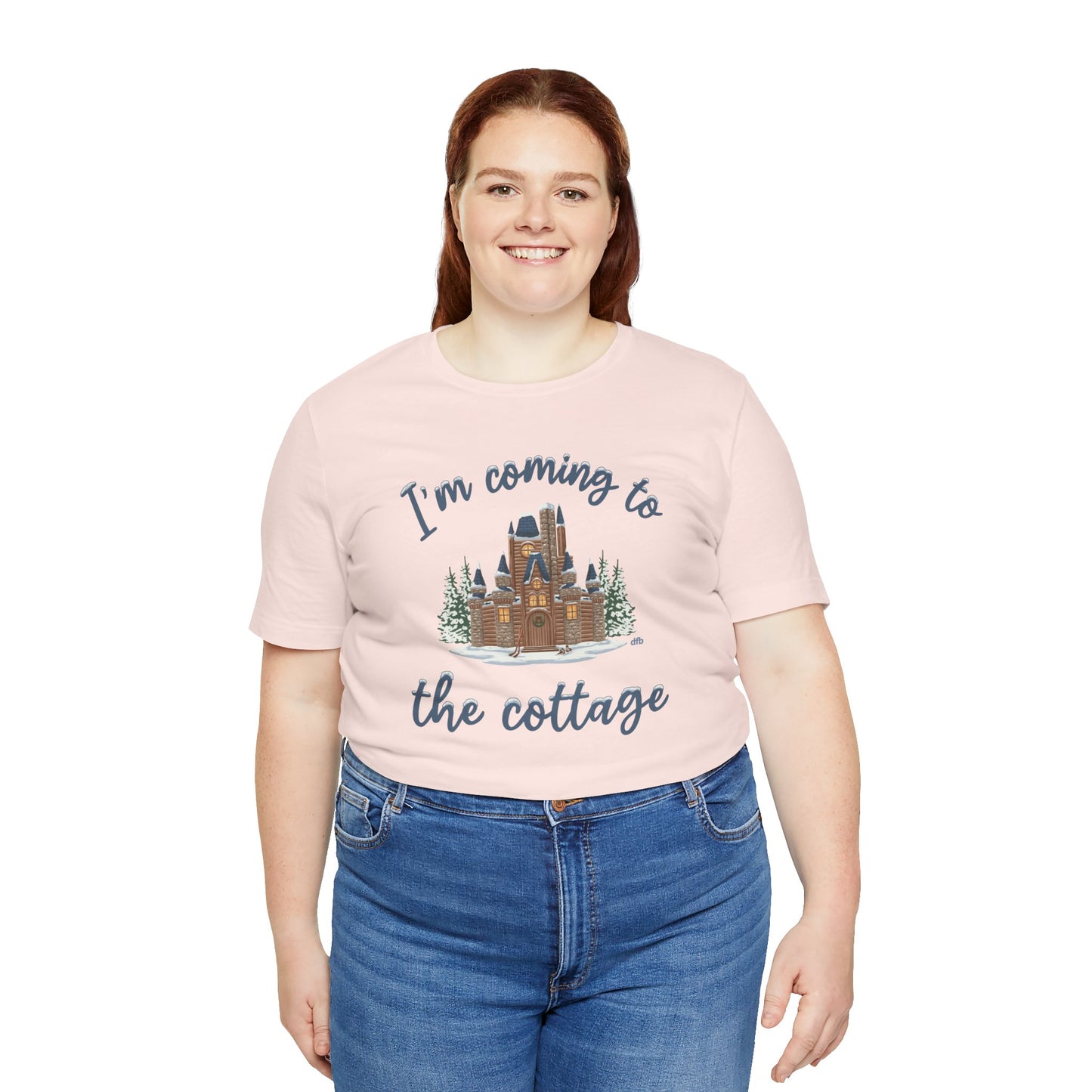 Snowy Cabin Castle, I'm Coming to the Cottage - Adult Tee Shirt