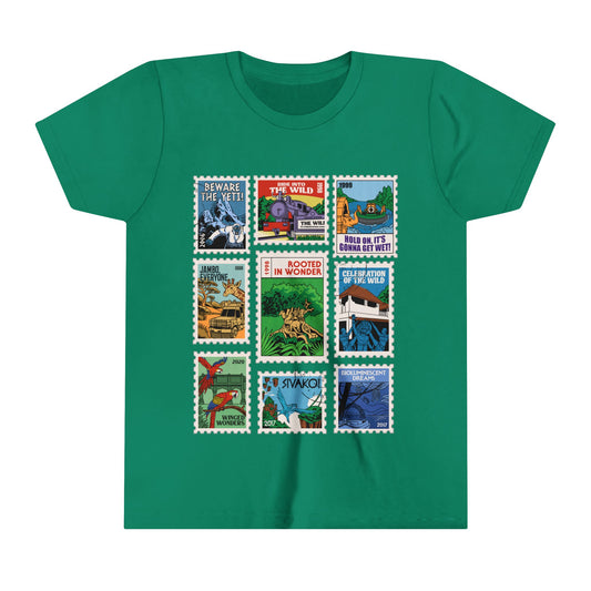 Animal Kingdom Vintage Stamps - Youth Short Sleeve Tee Shirt