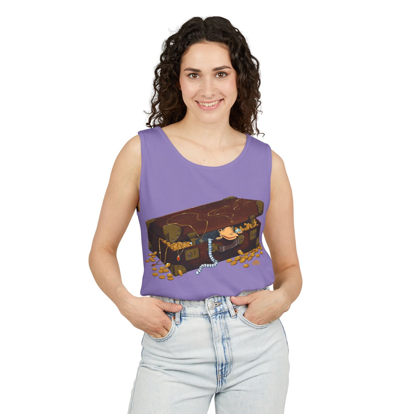 Niffler in a Suitcase - Unisex Garment-Dyed Tank Top