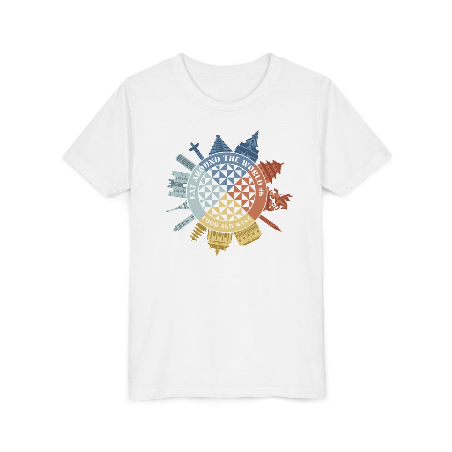 Food & Wine Compass -  Kid's Short Sleeve Tee Shirt