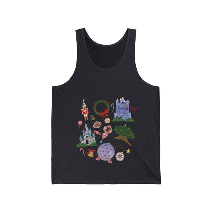 Park Icons Vintage Ornaments - Adult Unisex Tank Top