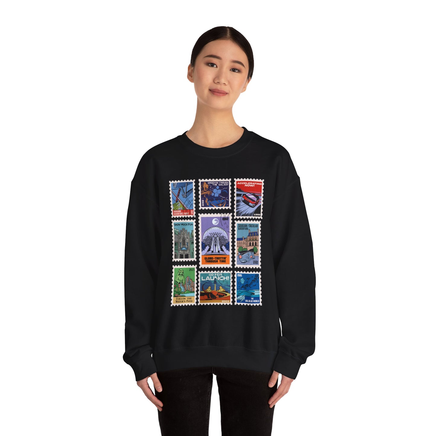 EPCOT Vintage Stamps - Adult Crewneck Sweatshirt