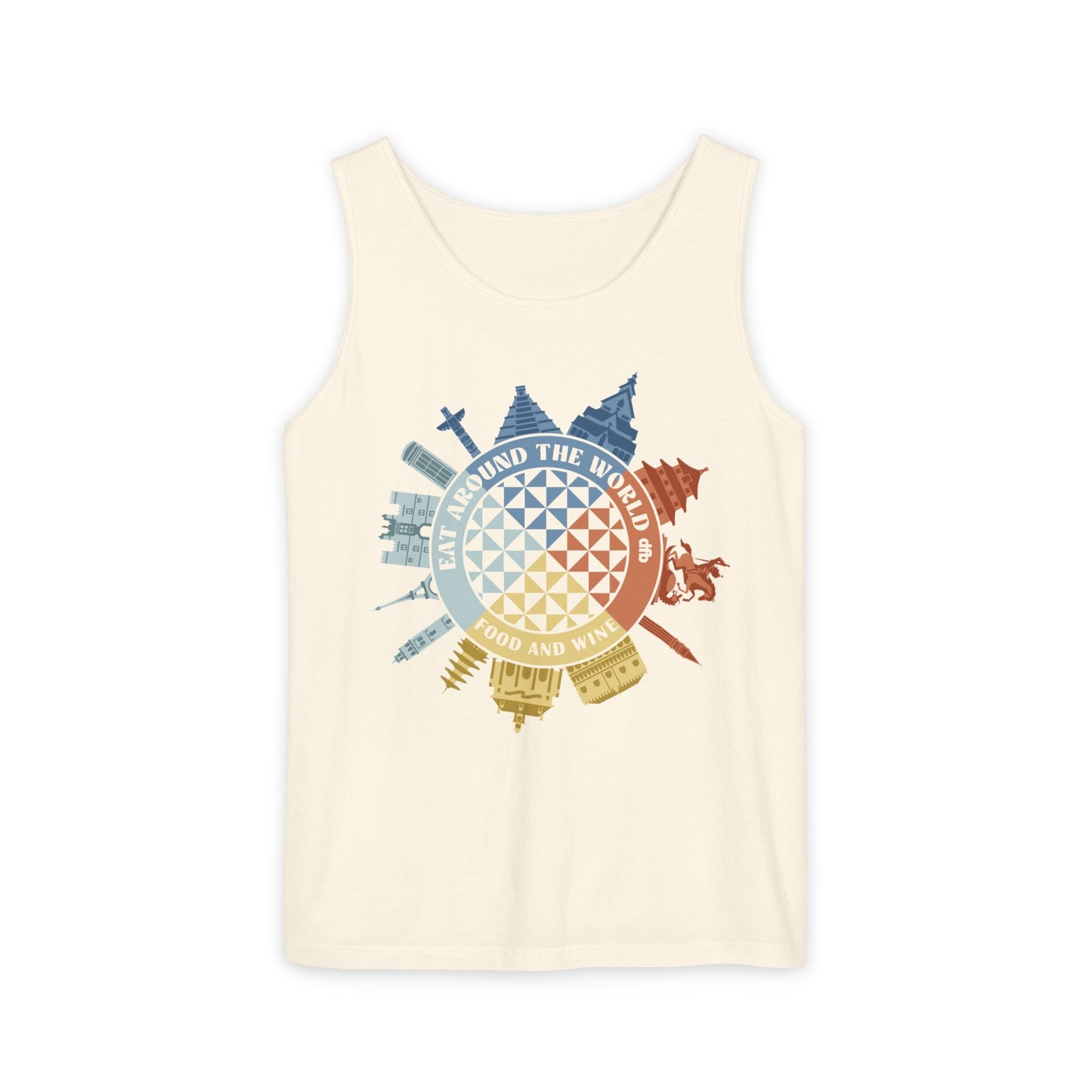 Food & Wine Compass - Unisex Garment-Dyed Tank Top