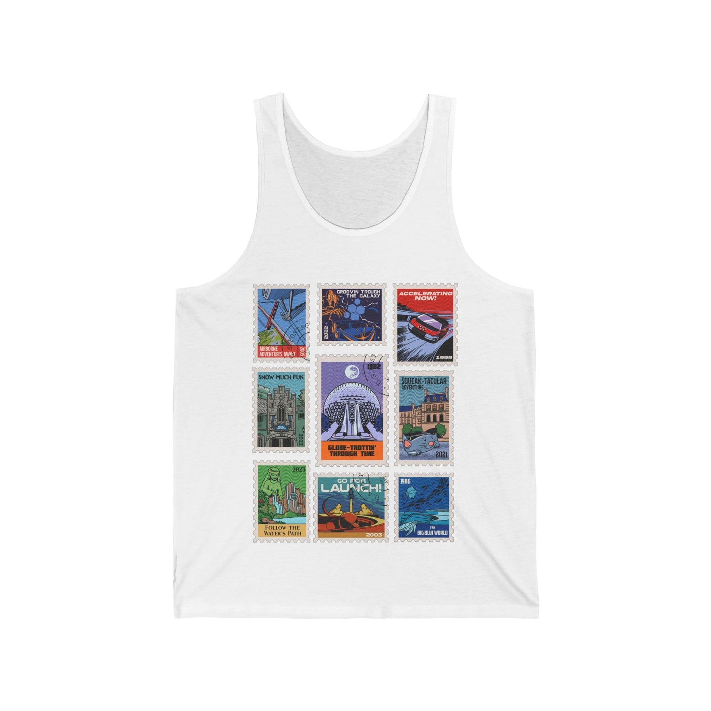 EPCOT Vintage Stamps - Adult Unisex Tank Top