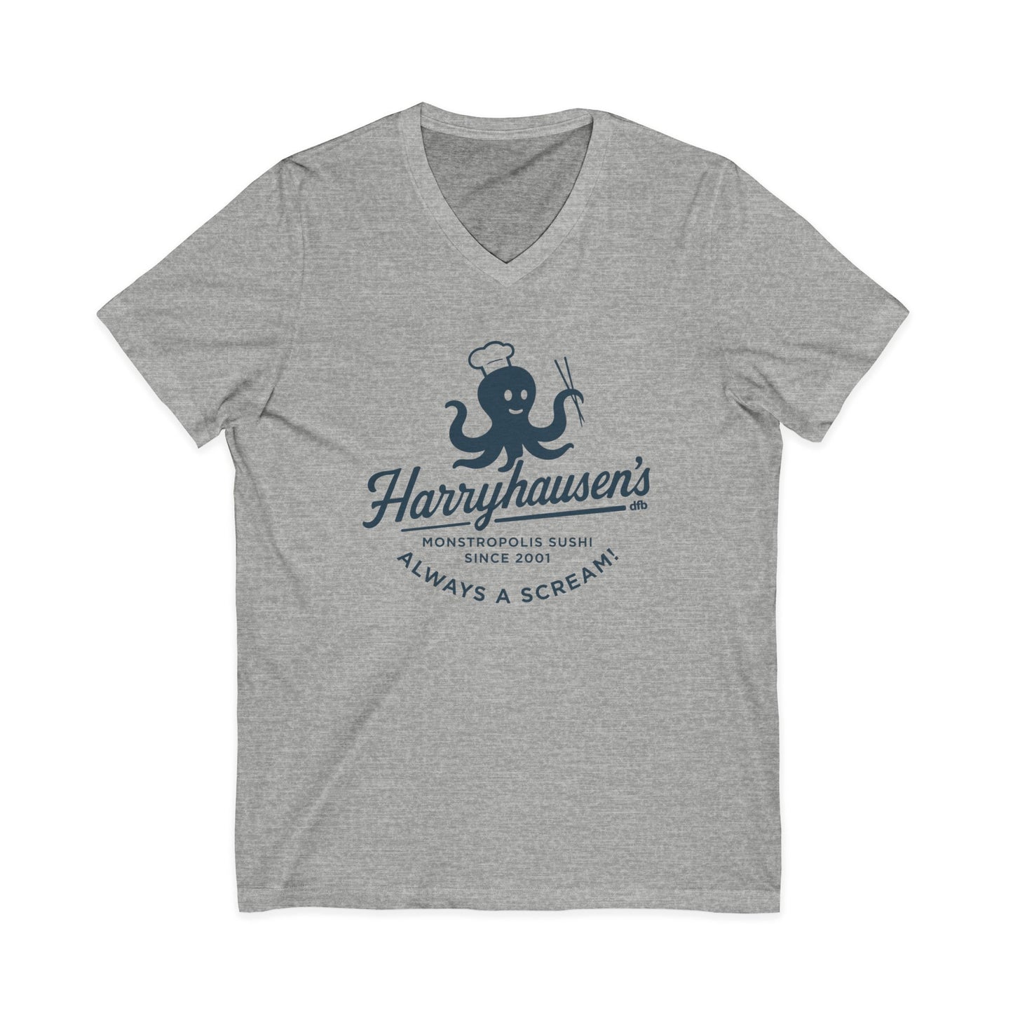 Harryhausen's- Short Sleeve V-Neck Tee