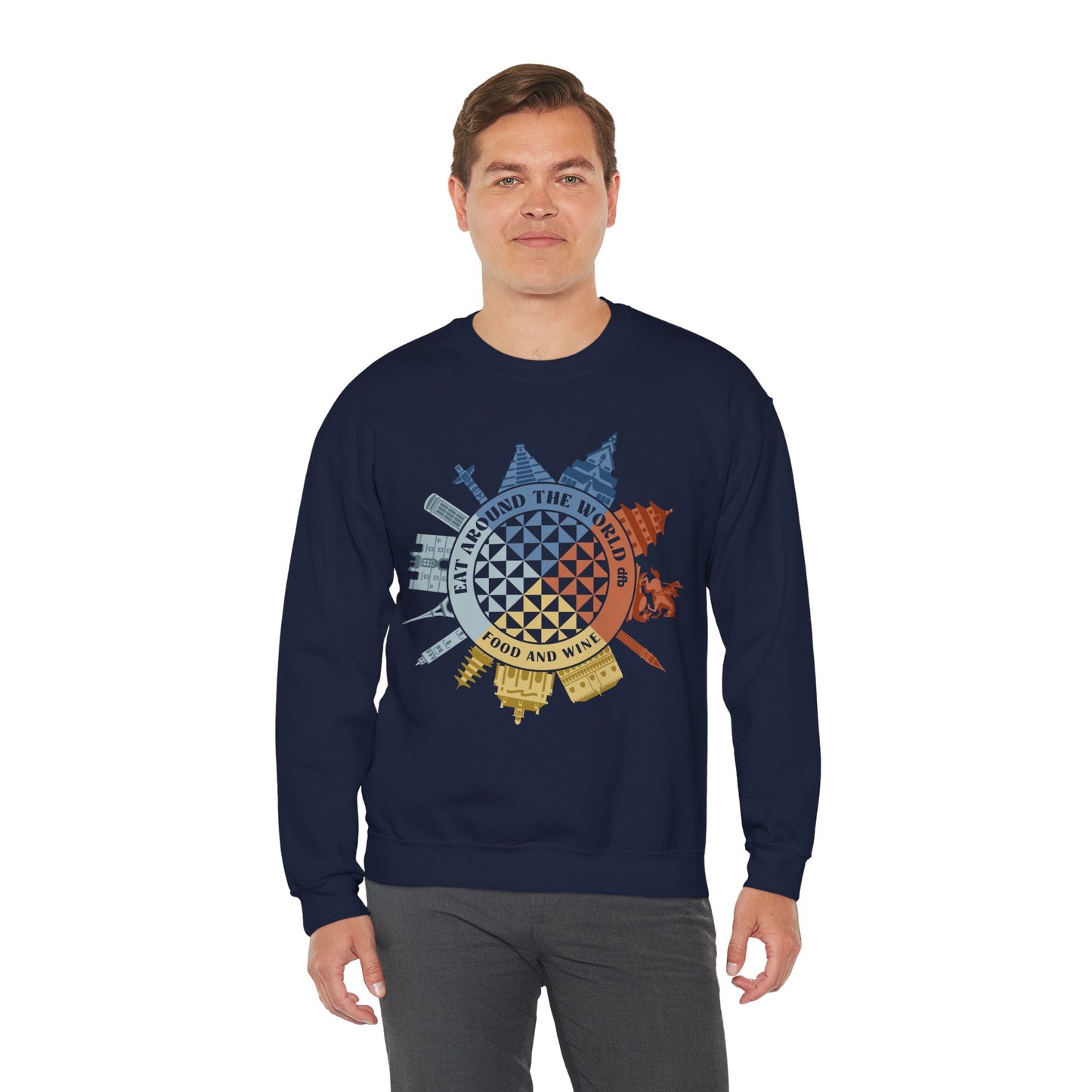 Food & Wine Compass - Adult Crewneck Sweatshirt