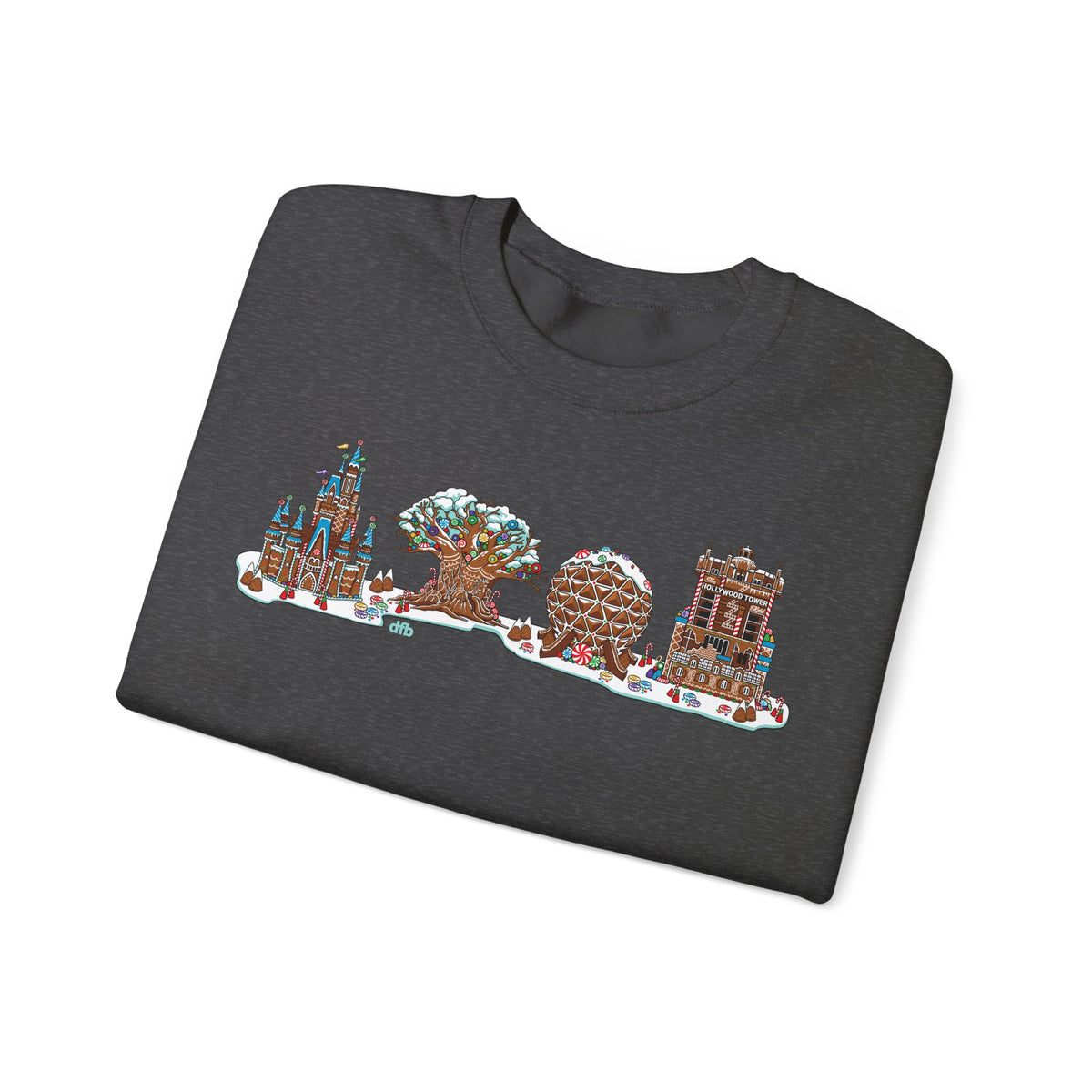 Gingerbread Park Icons - Adult Crewneck Sweatshirt