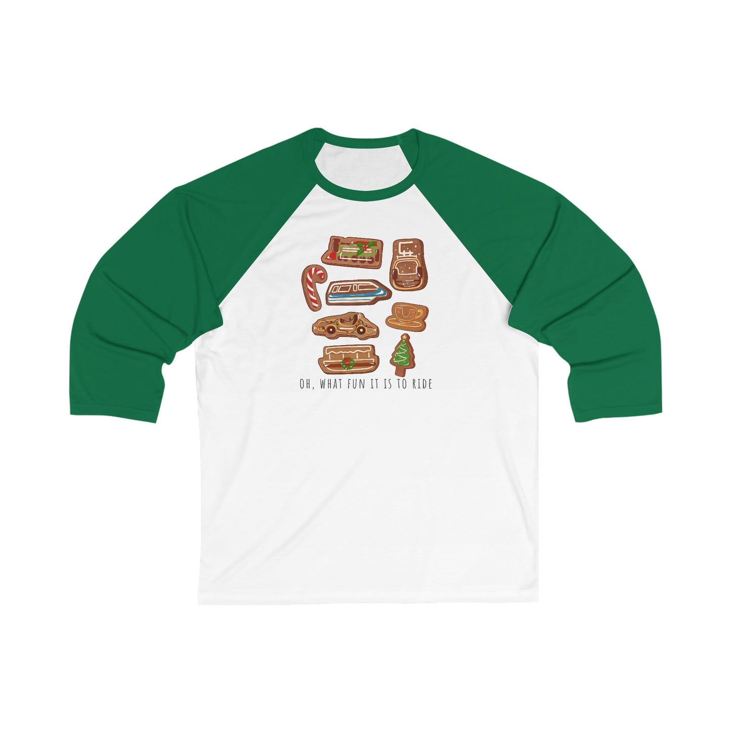 Oh What Fun it is to Ride - Unisex 3\4 Sleeve Baseball Tee