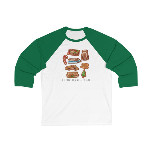 Oh What Fun it is to Ride - Unisex 3\4 Sleeve Baseball Tee