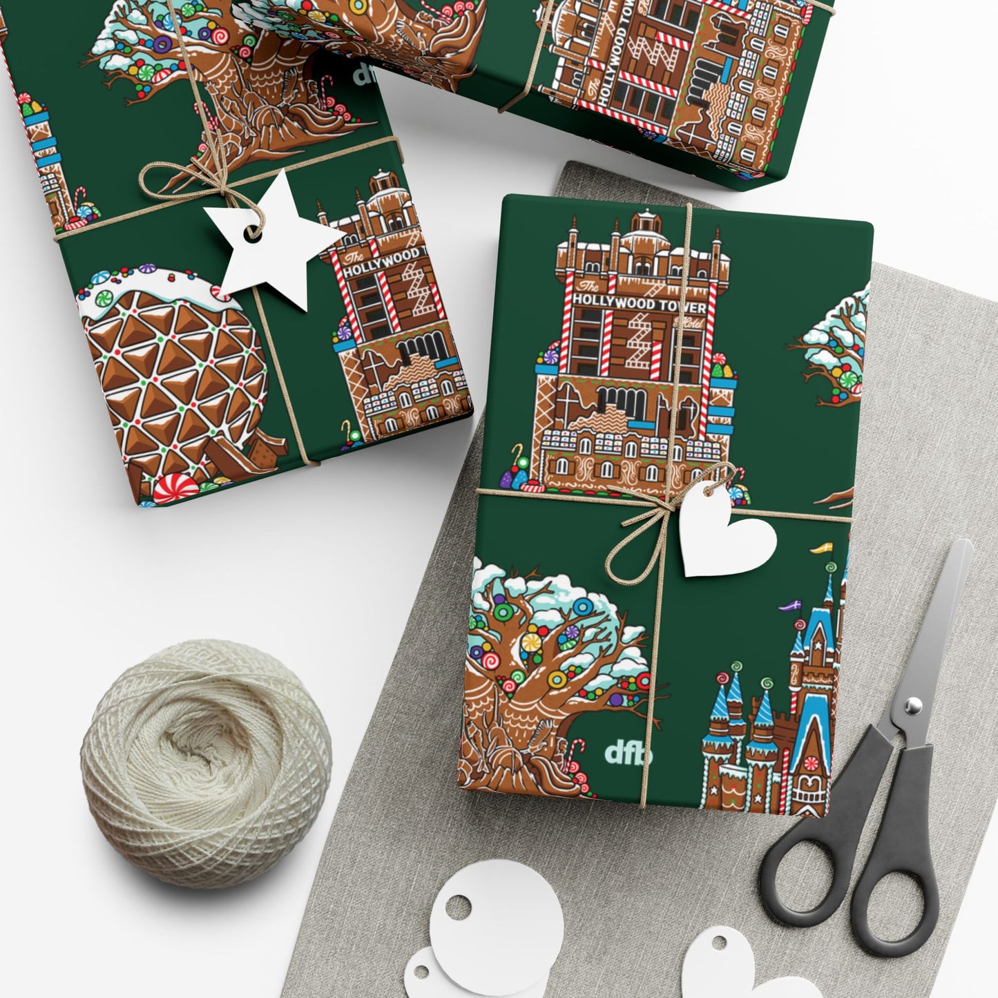 Gingerbread Park Landmarks - Gift Wrap Papers