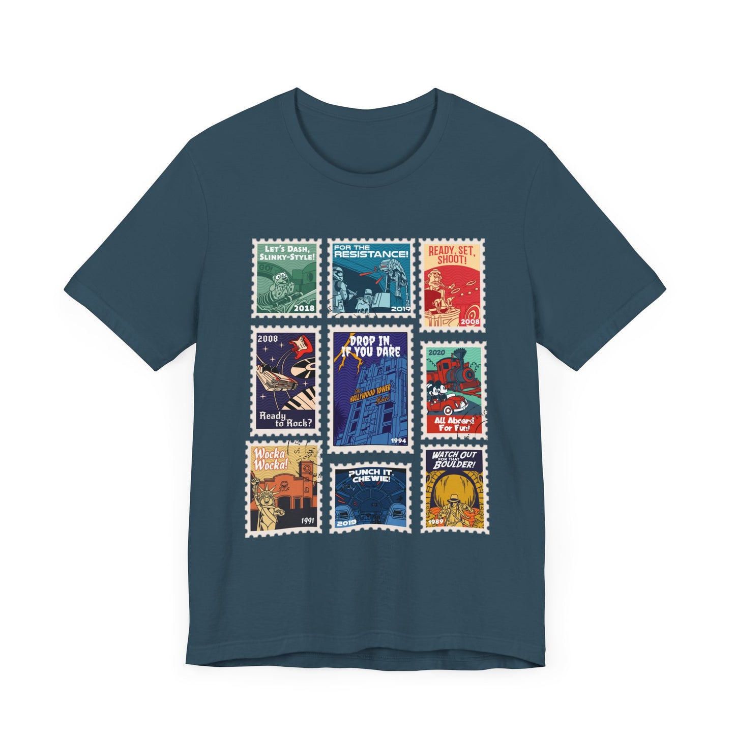 Hollywood Studios Vintage Stamps - Adult Tee Shirt