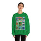 Animal Kingdom Vintage Stamps - Adult Crewneck Sweatshirt