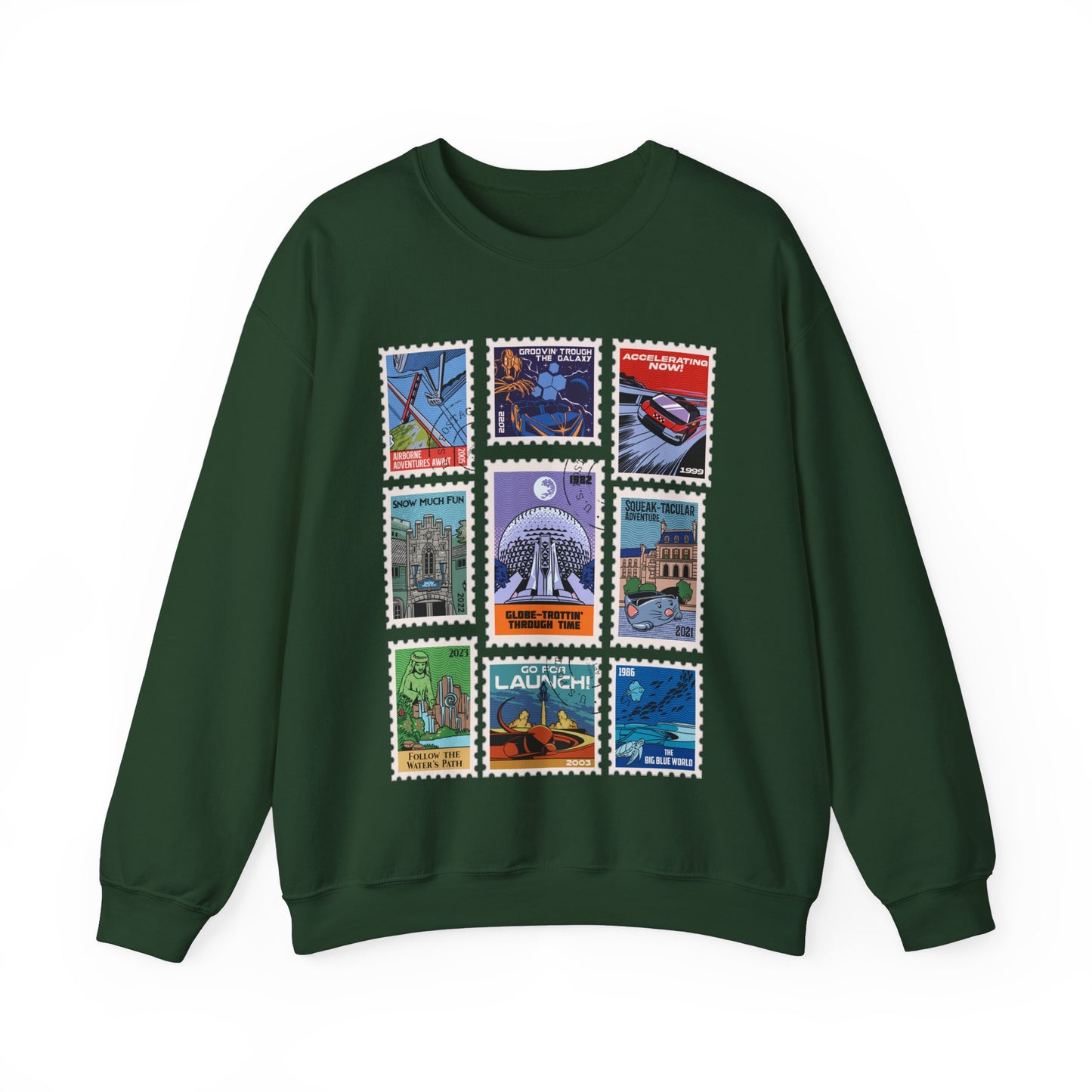 EPCOT Vintage Stamps - Adult Crewneck Sweatshirt