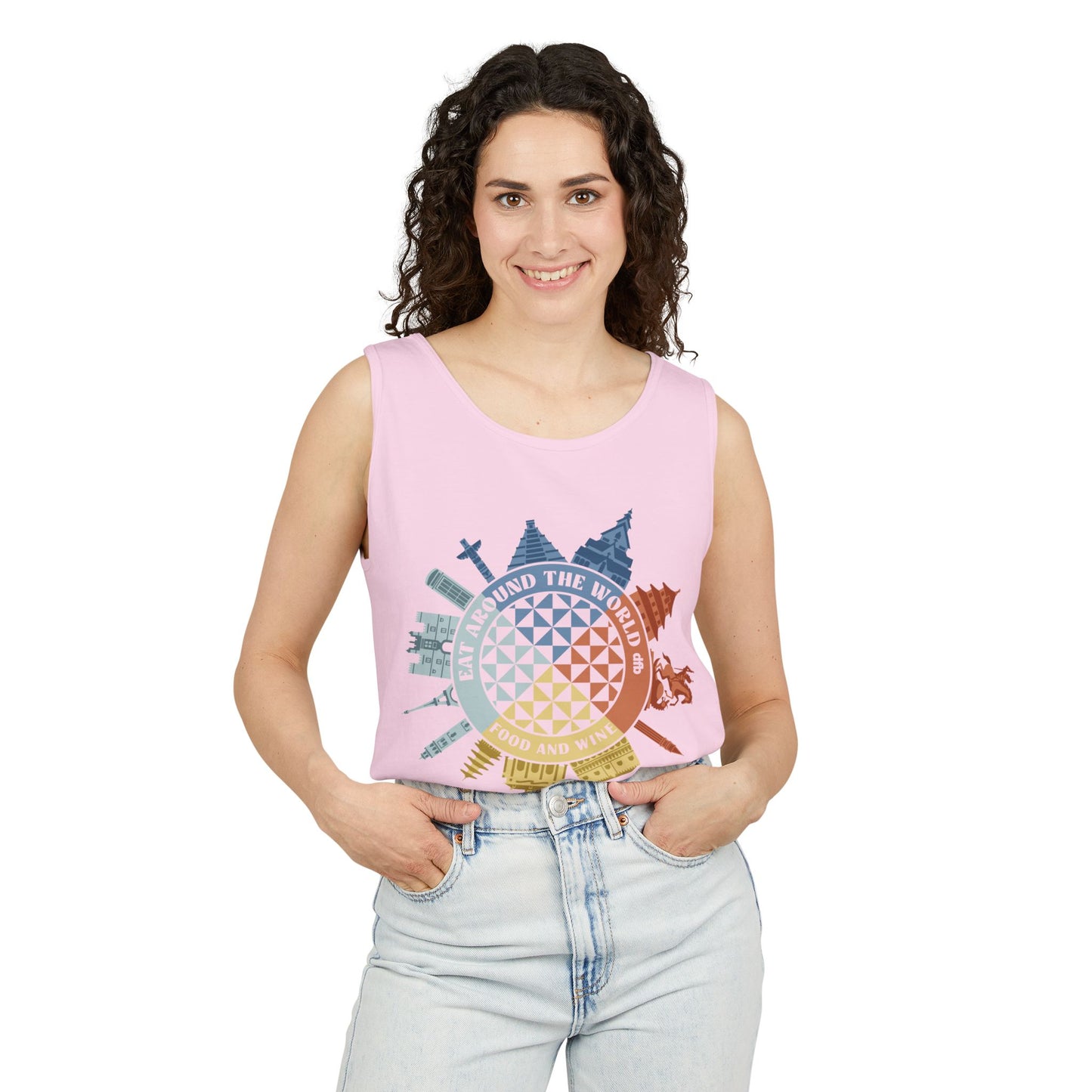 Food & Wine Compass - Unisex Garment-Dyed Tank Top