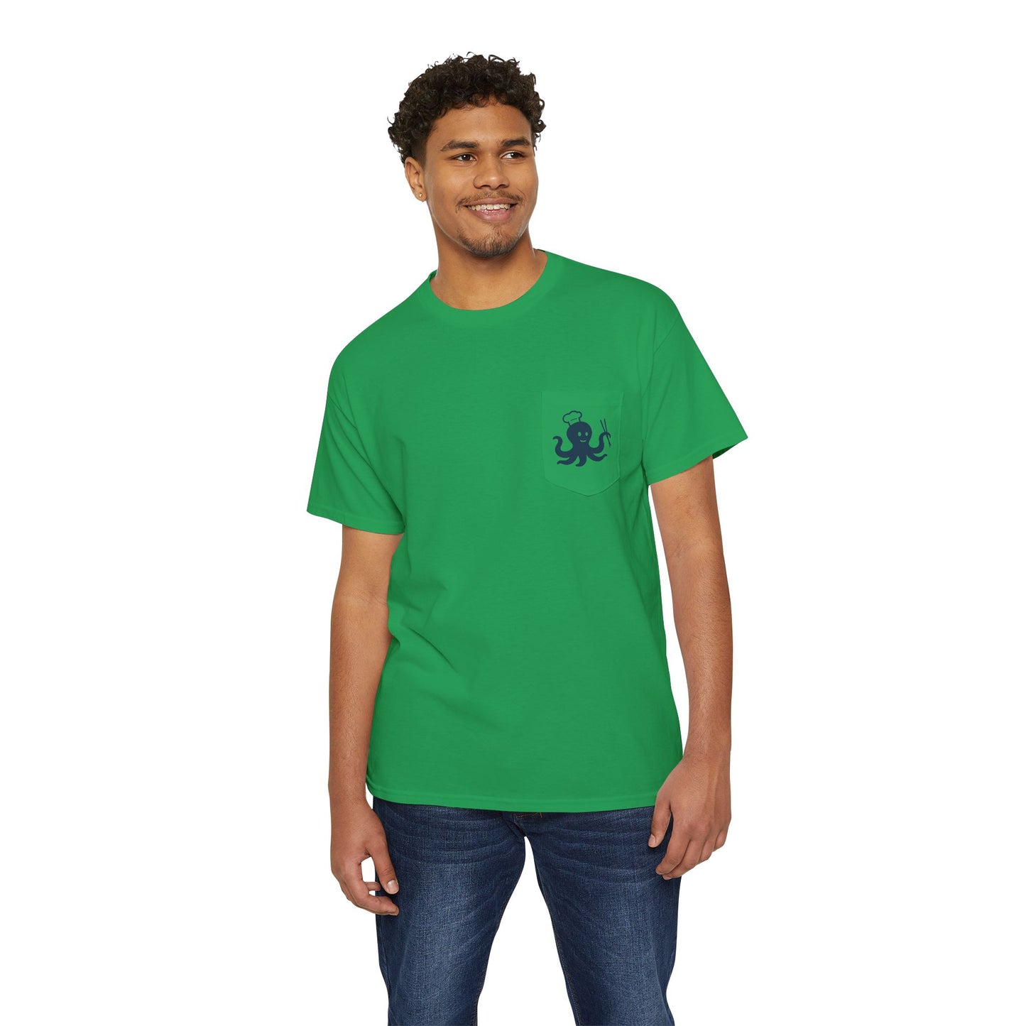 Harryhausen's - Front & Back w/ Pocket - Unisex Heavy Cotton Pocket Tee