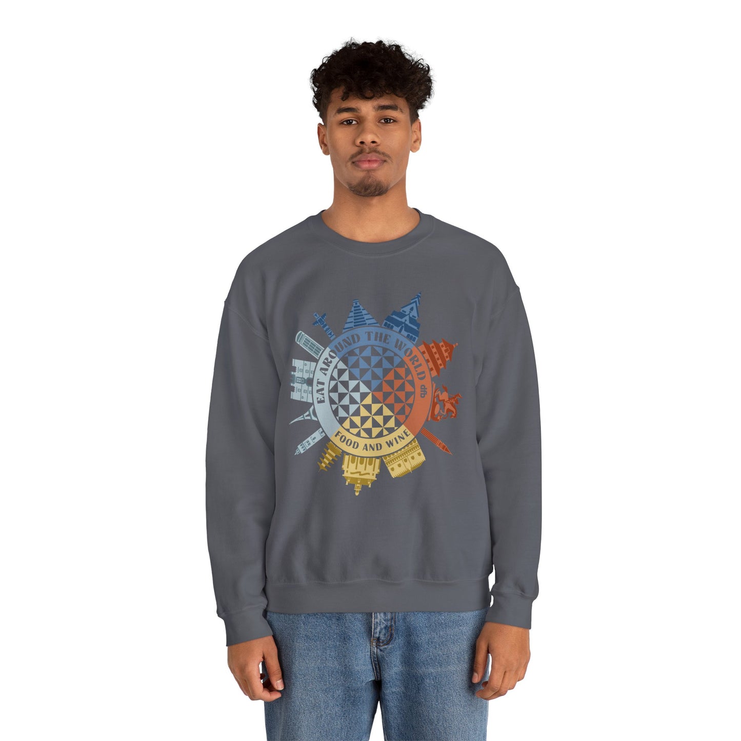 Food & Wine Compass - Adult Crewneck Sweatshirt