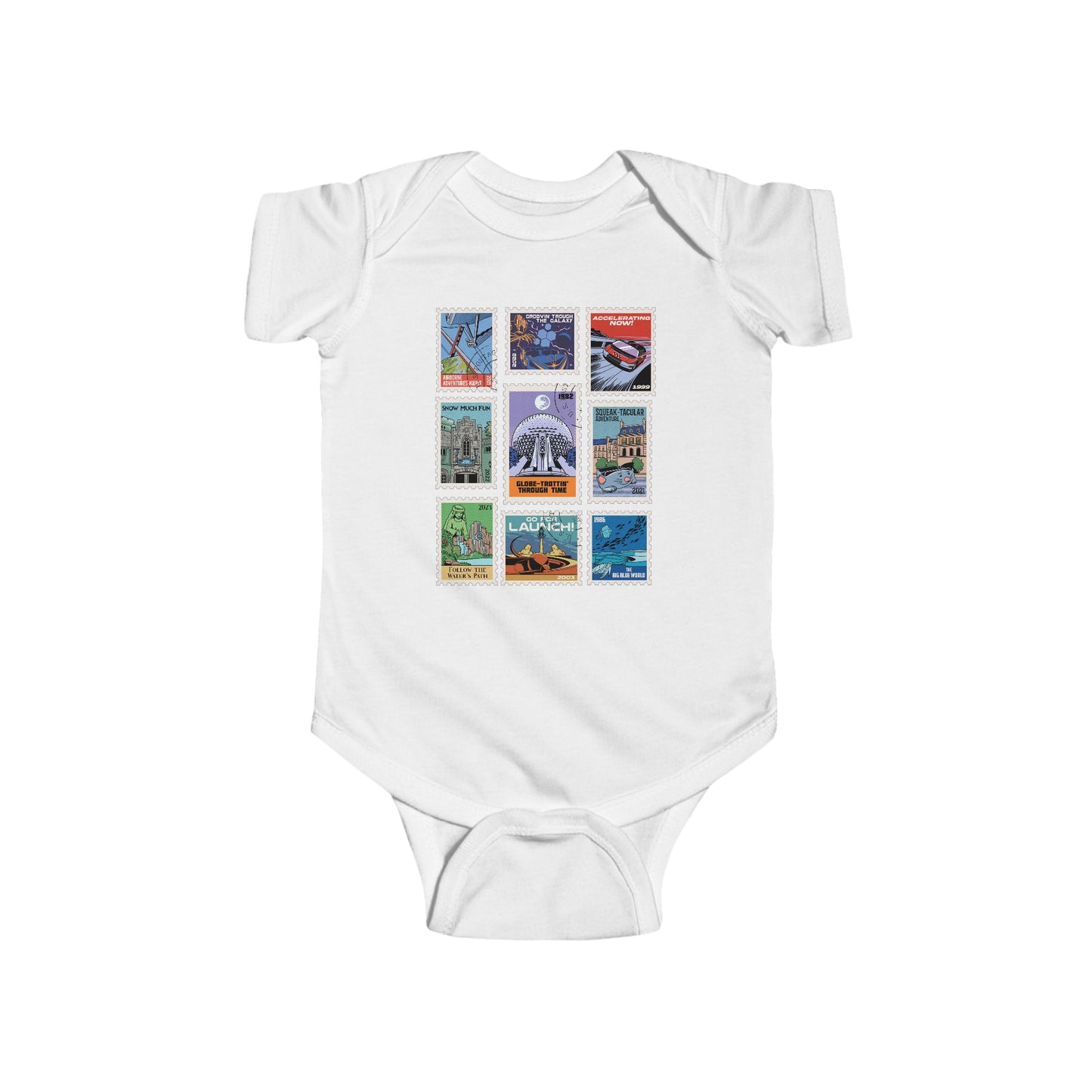 EPCOT Vintage Stamps - Baby Onesie