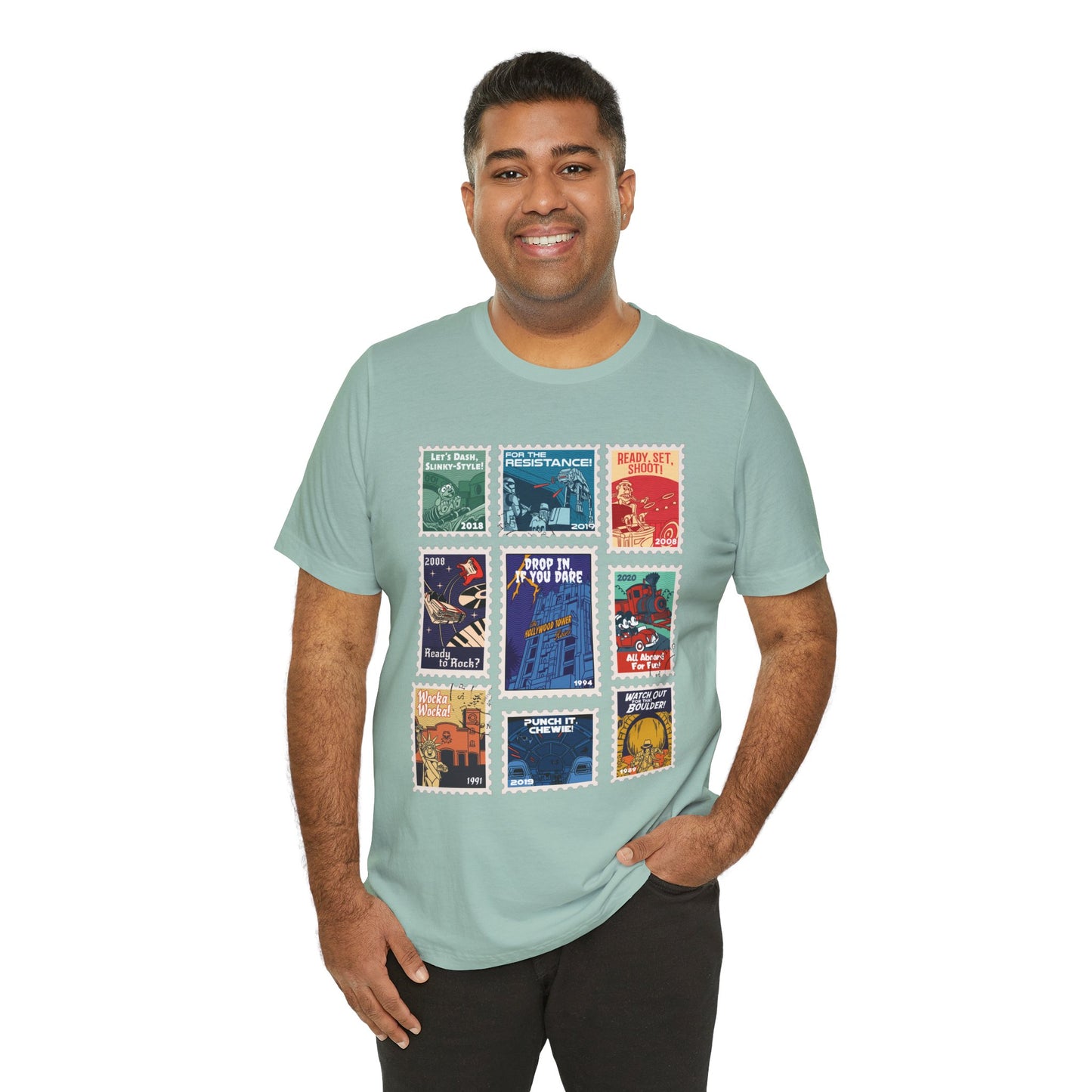 Hollywood Studios Vintage Stamps - Adult Tee Shirt