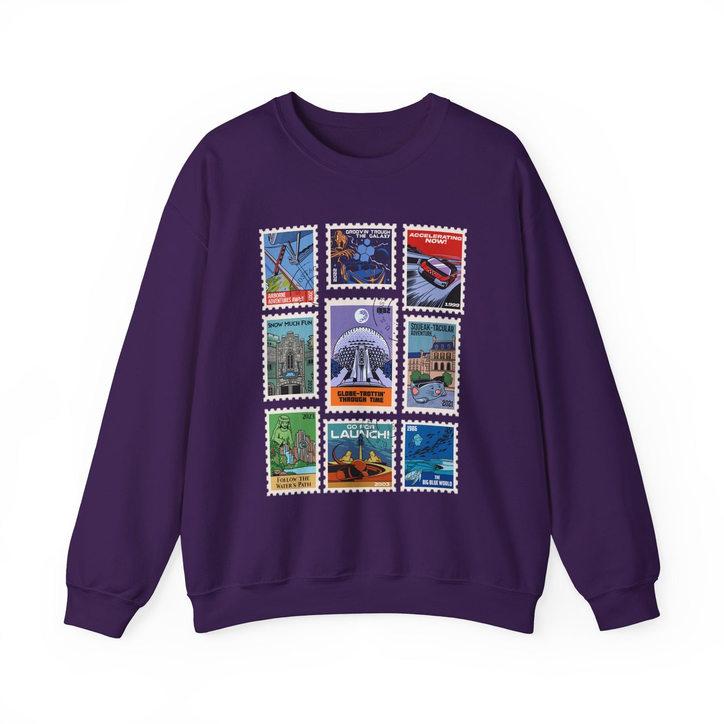 EPCOT Vintage Stamps - Adult Crewneck Sweatshirt