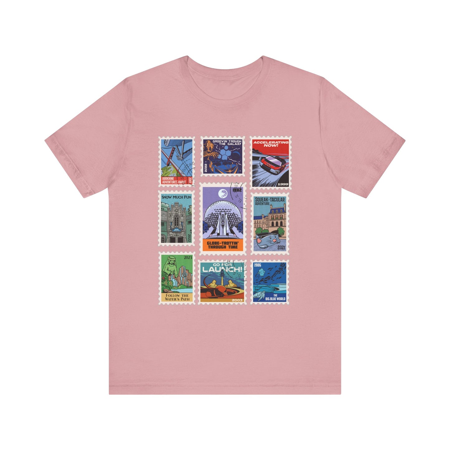 EPCOT Vintage Stamps - Adult Tee Shirt