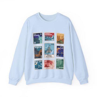 Magic Kingdom Vintage Stamps - Adult Crewneck Sweatshirt