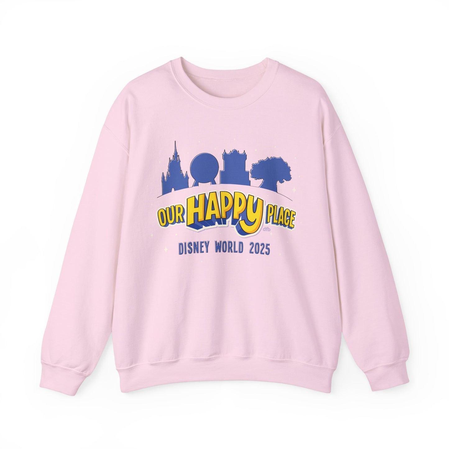 Our Happy Place 2025 - Family Matching Tee - Adult Crewneck Sweatshirt