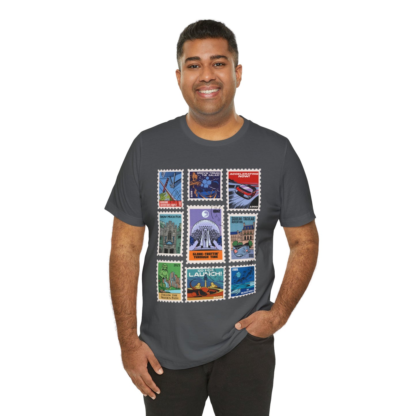 EPCOT Vintage Stamps - Adult Tee Shirt