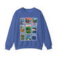 Animal Kingdom Vintage Stamps - Adult Crewneck Sweatshirt