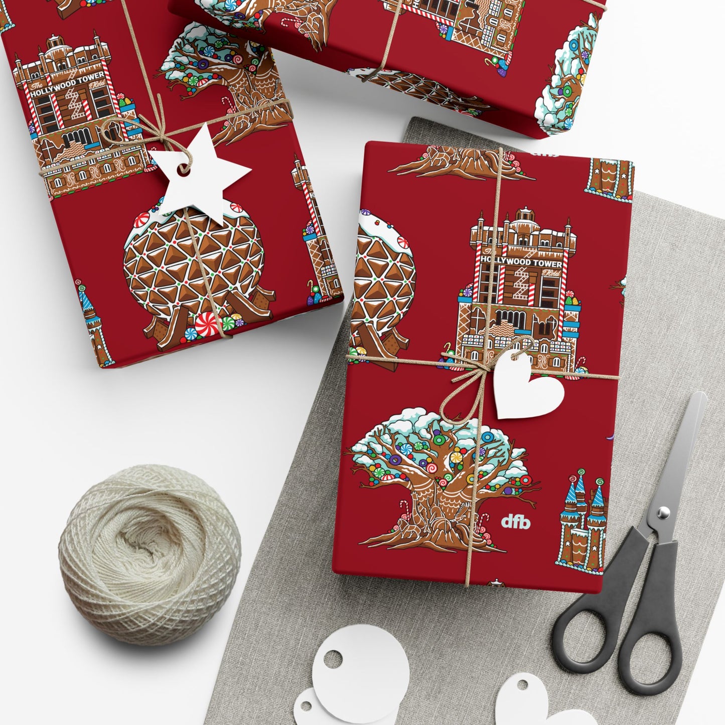 Gingerbread Park Landmarks - Gift Wrap Papers