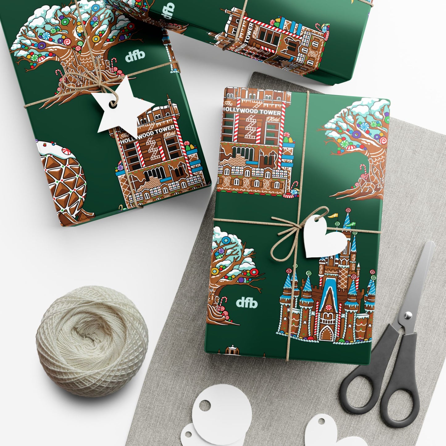 Gingerbread Park Landmarks - Gift Wrap Papers