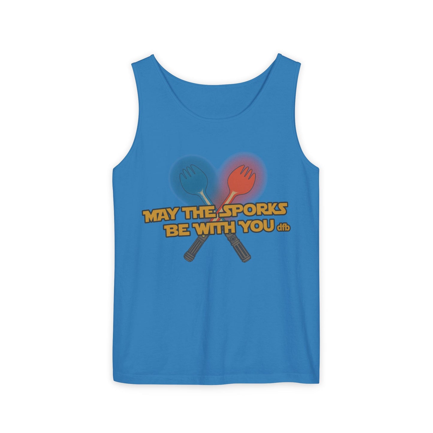 May the Sporks Be With You - Unisex Garment-Dyed Tank Top